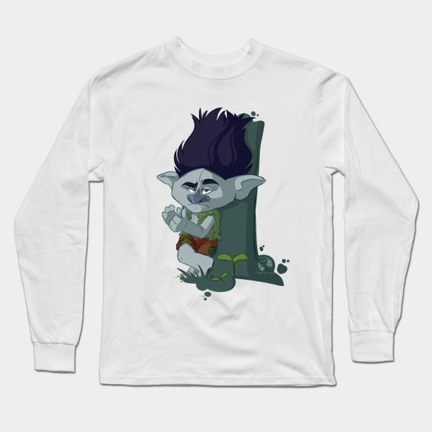 TROLLS - Grumpy Branch Long Sleeve T-Shirt by DrawingJules